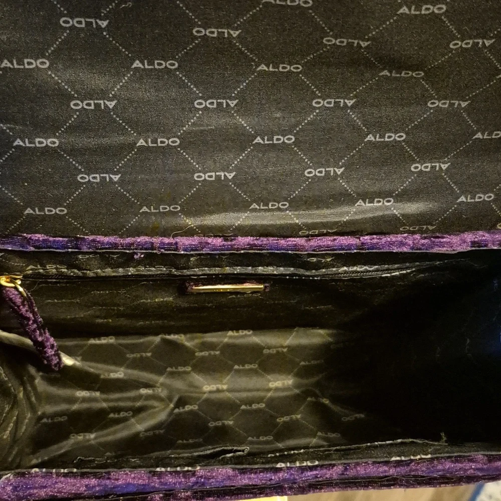 Aldo Deep Purple Velvet Whimsigoth Satchel with Insect Embroidery NWT - Picture 10 of 10